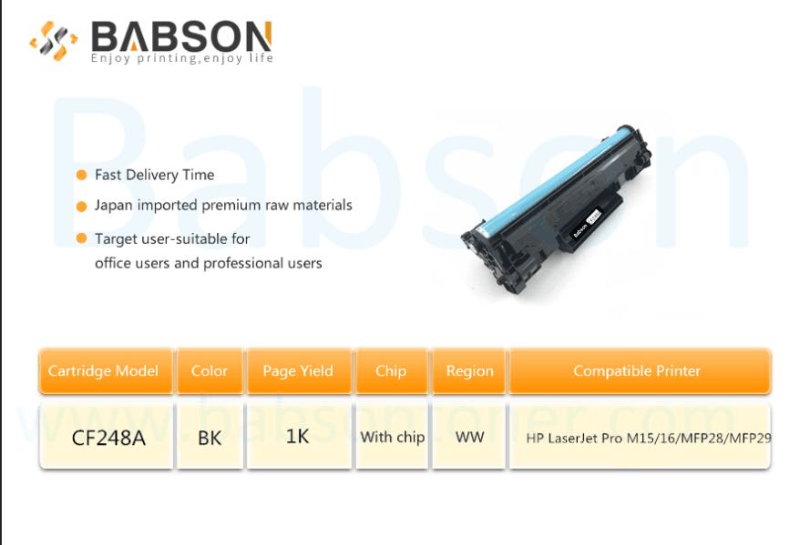 CF244 CF248 new toner in BABSON toner factory
